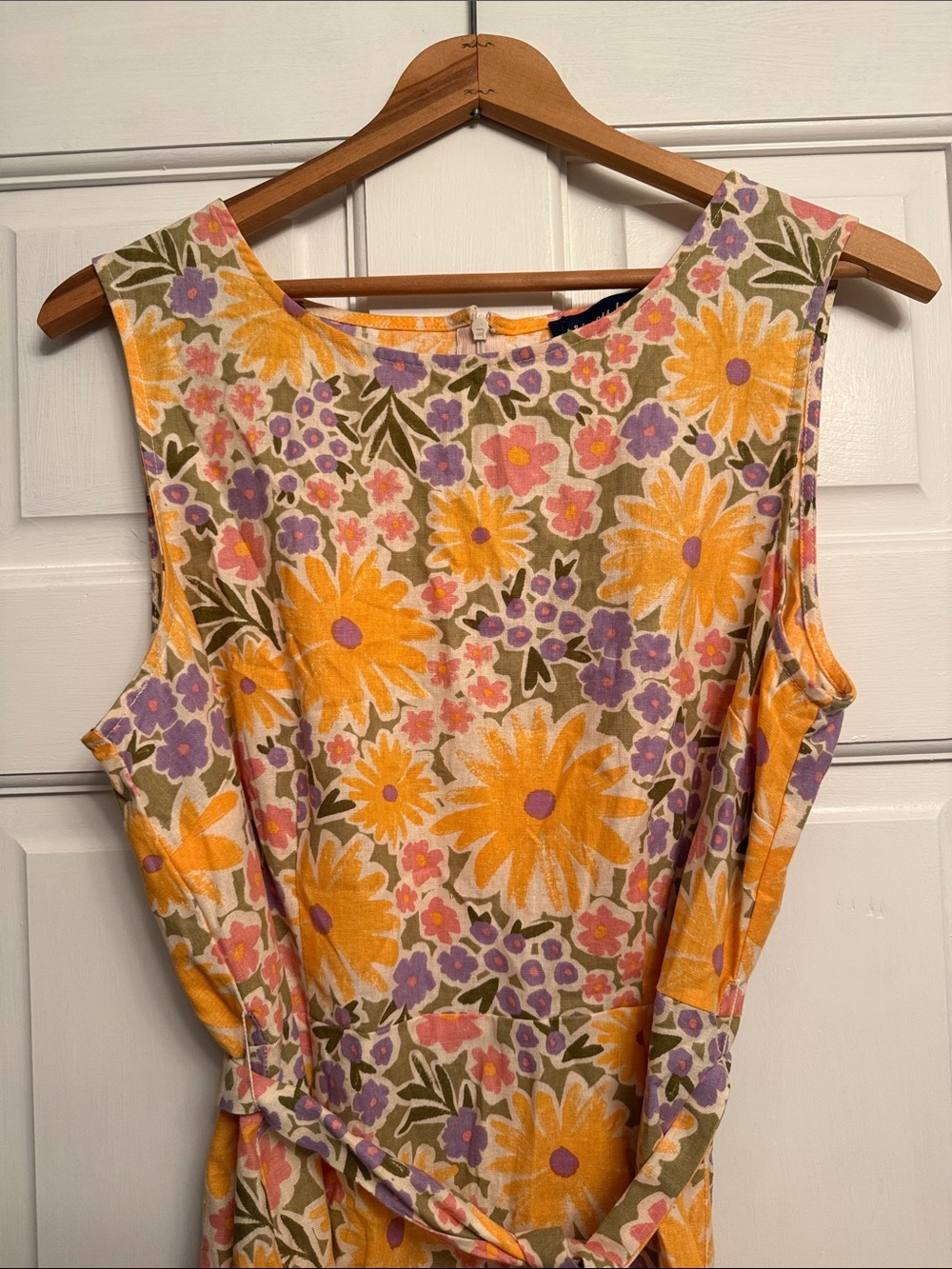 Princess Highway Yellow and Lavender Floral Midi Dress with Tie Waist - Picture 2 of 5